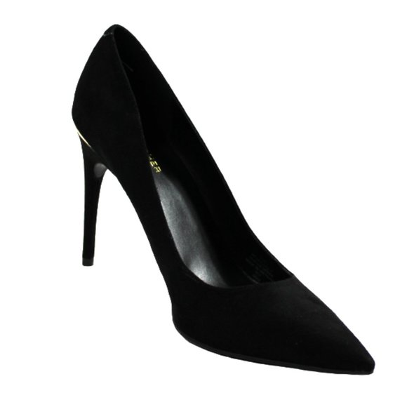 Marc Fisher MF Garick Gold Accent Stiletto Faux Suede Styling Heels, Siz… - Picture 2 of 7